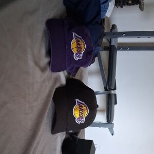 Purple and Black Lakers Caps Set Of 2 Fits Anyone